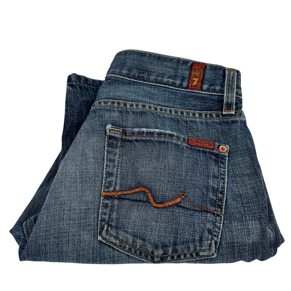 7 For All Mankind Bootcut Jeans Womens 30 (31x29 ACTUAL) Faded Wash Blue Denim‎